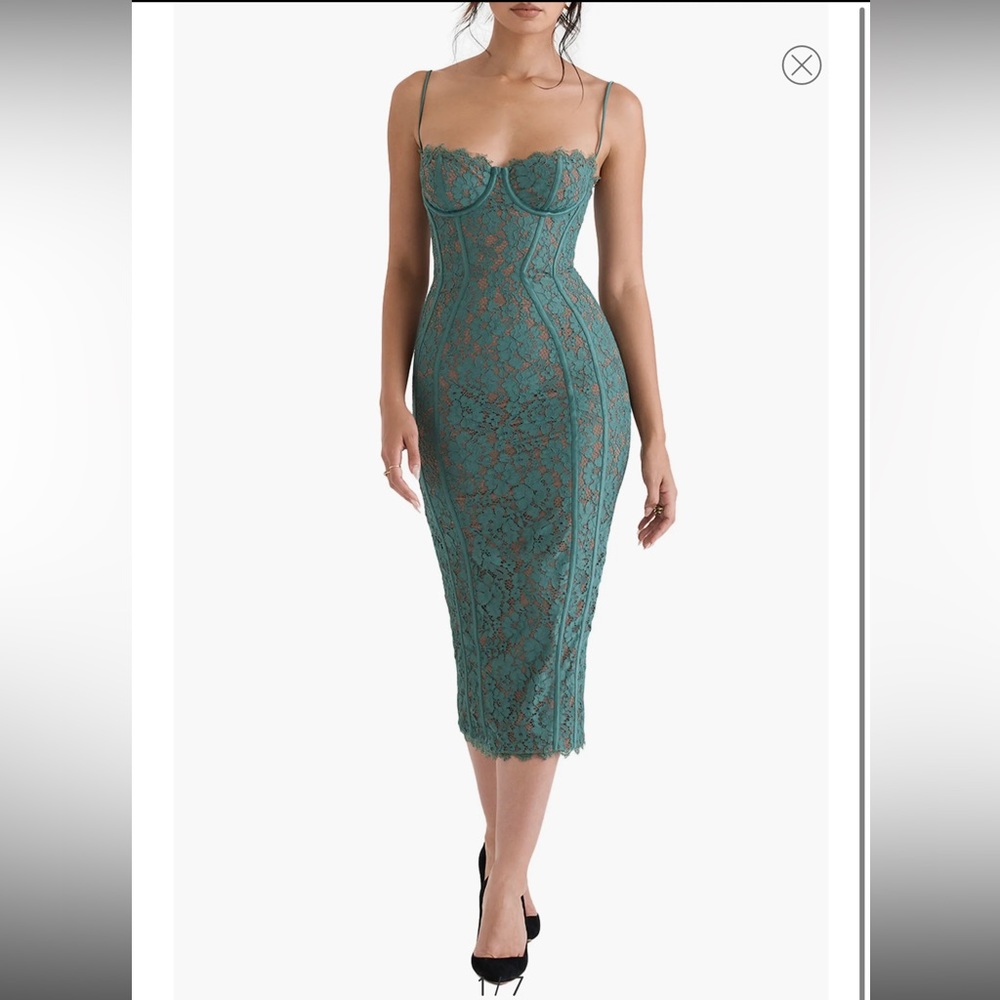 COPY - Joelle Lace Underwire Midi Cocktail Dress - House of CB